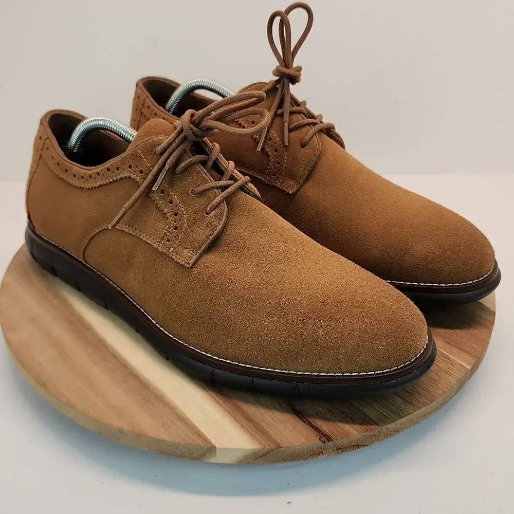 Johnston & Murphy 20-2830 Mens Holden Oxfords Shoes Sheepskin Suede 10.5 M